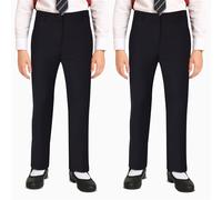 A2Z 4 Kids Girls Plain School Uniform Pants Pull Up Lightweight - Girls UF Pant 782 2 Pack Black 15-16