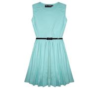 A2Z 4 Kids Girls Plain Skater Dress Party Fashion Summer Dresses - New Skater Dress Aqua 5-6