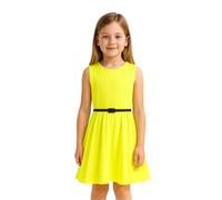 A2Z 4 Kids Girls Plain Skater Dress Party Fashion Summer Dresses - New Skater Dress Lemon 5-6