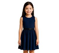 A2Z 4 Kids Girls Plain Skater Dress Party Fashion Summer Dresses - New Skater Dress Navy 5-6