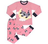 A2Z 4 Kids Girls Pyjamas Children Moon & Raccoon Print Baby Pink PJs 2 Piece - PJS 212 Raccoon Baby Pink_2-3