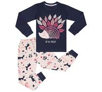 A2Z 4 Kids Girls Pyjamas Children PJs 2 Piece Set Up All Night Print - PJS 213 Up All Night Navy_3-4