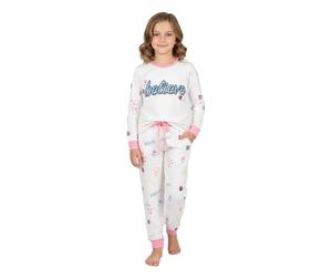 A2Z 4 Kids Girls Pyjamas Traditional PJS Pyjama Set Long Sleeve Top - PJS 174 Believe White 7-8