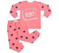A2Z 4 Kids Girls Pyjamas Traditional PJS Pyjama Set Long Sleeve Top - PJS 181 Hello Baby Pink 3-4