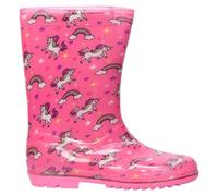 A2Z 4 Kids Girls Rain Boot Non-Slip Waterproof PVC - Wellies Baby Pink 12 UK CH