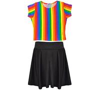 A2Z 4 Kids Girls Rainbow Crop Top - Rainbow Crop & Skirt Set 5-6