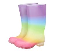 A2Z 4 Kids Girls Rainbow Wellies Waterproof PVC Rain Boots Gradient Colour - Wellies 1405 Gradient 3 UK