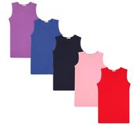A2Z 4 Kids Girls Ribbed Vest Top 100% Cotton Stylish Top Summer Comfortable Fashion - Vest 002 Mix 5 Pack A 5-6