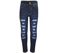 A2Z 4 Kids Girls Ripped Stretch - Girls Jeans M617 Dark Blue._13-14
