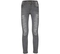 A2Z 4 Kids Girls Ripped Stretch Jeans - Girls Jeans JN28 Grey 7-8