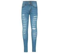 A2Z 4 Kids Girls Ripped Stretch Jeans - Girls Jeans JN28 Light Blue 7-8