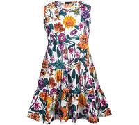 A2Z 4 Kids Girls Ruffle Tropical Floral Skater Dress Age 5-13 Years | Frill detail bloom pattern outfit for holidays twirling and warm days