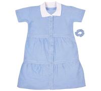 A2Z 4 Kids Girls School Uniform Dress Soft Comfortable Gingham - UF Dress 858 Blue 6-7
