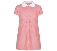 A2Z 4 Kids Girls School Uniform Dress Soft Comfortable Gingham - UF Dress 858 Red 11-12
