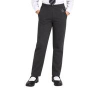 A2Z 4 Kids Girls School Uniform Pants Pull Up Cotton Straight Leg Trousers | Elasticated Waistband Heart Pendant Detail Mid Rise Styling Lightweight Feel Machine Washable Finish Suitable For Daily Wear