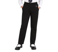 A2Z 4 Kids Girls School Uniform Pants Pull Up Cotton Straight Leg Trousers | Elasticated Waistband Heart Pendant Detail Mid Rise Styling Lightweight Feel Machine Washable Finish Suitable For Daily Wear