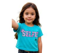 A2Z 4 Kids Girls Selfie Floss - Crop Top Selfie Splash Turquoise 5-6