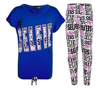 A2Z 4 Kids Girls #Selfie T Shirt Top & Fashion Selfie Graffiti Legging - Selfie Graffiti Set Royal 13