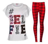 A2Z 4 Kids Girls Selfie T Shirt Trendy Leggings Set Summer Outfit Set | Tee Paired With Stretchy Bottoms For Casual Daily Styling Age 5-13 Years