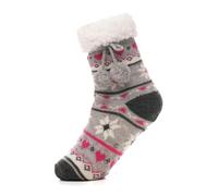 A2Z 4 Kids Girls Sherpa Fleece - Socks AZ638 Grey B 3-6