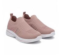 A2Z 4 Kids Girls Shirley Temple Lightweight Knitted Slip On Trainers - Shirley Temple Blush 3 UK
