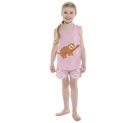 A2Z 4 Kids Girls Short Sleeve Jersey Cotton Shorts - PJS AZ910 Sloth 11-12