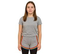 A2Z 4 Kids Girls Shorts 100% Cotton Dance Sports Trendy Fashion Summer Hot Short - Girls Shorts 426 Rainbow Grey 7-8