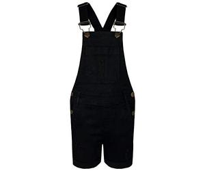 A2Z 4 Kids Girls Shorts Dungaree Denim Ripped Stretch Summer Jeans - Shorts Dungaree D77 Black 9-10