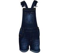 A2Z 4 Kids Girls Shorts Dungaree Denim Ripped Stretch Summer Jeans - Shorts Dungaree D77 Dark Blue 9-10