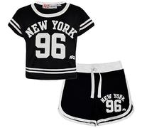 A2Z 4 Kids Girls Shorts Set New York 96 Trendy Fashion - Shorts Set 489 Black 9-10