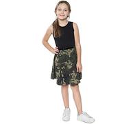 A2Z 4 Kids Girls Skater Dress Floral Belted Summer Party Dance - Skater Dress Camo Panel Green 5-6