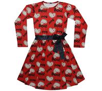 A2Z 4 Kids Girls Skater Dress Long Sleeves Hearts Print - Skater Dress 657 Red._9-10
