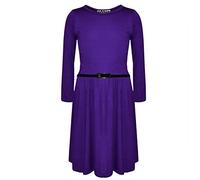 A2Z 4 Kids Girls Skater Dress Party Fashion Dresses with Free Belt Summer Dress Girls Skater Dress Party Fashion Dresses - 3/4 Skater Purple 13