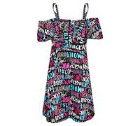 A2Z 4 Kids Girls Skater Dress Summer Party Dance Sun Dresses - Off Shoulder Dress Cool Graffiti 11-12