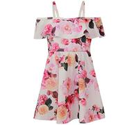 A2Z 4 Kids Girls Skater Dress Summer Party Dance Sun Dresses - Off Shoulder Flowers Print 11-12