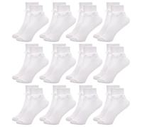A2Z 4 Kids Girls Socks 12 Pack Frilly Lace Ankle with Delicate Lace Trim - Socks AZ977 White 12 Pack 3-6