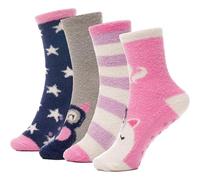 A2Z 4 Kids Girls Socks 4 Pack Brushed Chenille Novelty Christmas Stylish - Socks KS1278 4 Pack 3-6