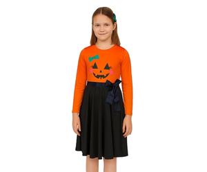 A2Z 4 Kids Girls Spider Web Skull Skater Dress Ages 5-13 Years | Skull Print Flared Outfit For Parties Casual Wear And Seasonal Days