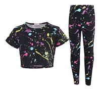 A2Z 4 Kids Girls Splash Crop Top Legging Sets Soft Stretchy Durable Stylish - Splash 240 Crop Legging Set._13