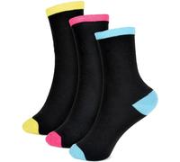 A2Z 4 Kids Girls Stylish and Comfortable Contrast - Socks AZ283 Black A 3 Pack 3-6