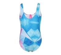 A2Z 4 Kids Girls Swimsuit One Piece UPF 50+ UV Sun Protection Back Zip Swimwear Quick Dry Colourful Ice Crystal Print Sports Bathing Suit Swimming Class Pool Water Play Beachwear Age 13-14