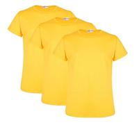 A2Z 4 Kids Girls T Shirts Cotton Plain Short Sleeves Pack of 3 T Shirts Top Soft Feel Trendy - Girls T Shirt 3 Pack Yellow 2-3