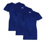 A2Z 4 Kids Girls T Shirts Cotton Plain Short Sleeves Pack of 3 T Shirts Top Soft Feel Trendy - Girls T Shirt 3 Pack Royal 11-12