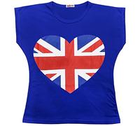 A2Z 4 Kids Girls T Shirts England Football World Cup Heart T-Shirt Soft Feel Tank - T Shirt 552 Royal 5-6