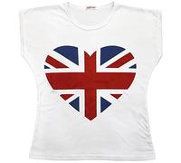 A2Z 4 Kids Girls T Shirts England Football World Cup Heart T-Shirt Soft Feel Tank - T Shirt 552 White 9-10