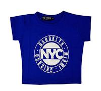 A2Z 4 Kids Girls T-Shirts Short Sleeves NYC Brooklyn Miami Chicago Soft - NYC Crop Top Royal 9-10
