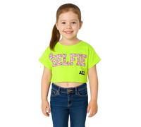 A2Z 4 Kids Girls T Shirts Short Sleeves Selfie Trendy Floss Fashion Crop Top Soft Feel Lightweight Comfortable - Crop Top Selfie Splash Neon Green 13