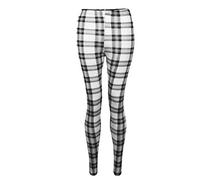 A2Z 4 Kids Girls Tartan Check Leggings Pants Soft Stretchy - Tartan Legging Black & White 13