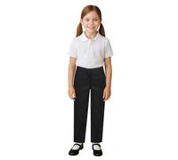 A2Z 4 Kids Girls Teens School Uniform Pants Trousers Slim Fit Adjustable - Girls Pant UF785 Black 9-10
