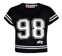 A2Z 4 Kids Girls Top Kids 98 Trendy T Shirt - New Crop Top 98 Black & White 9-10
